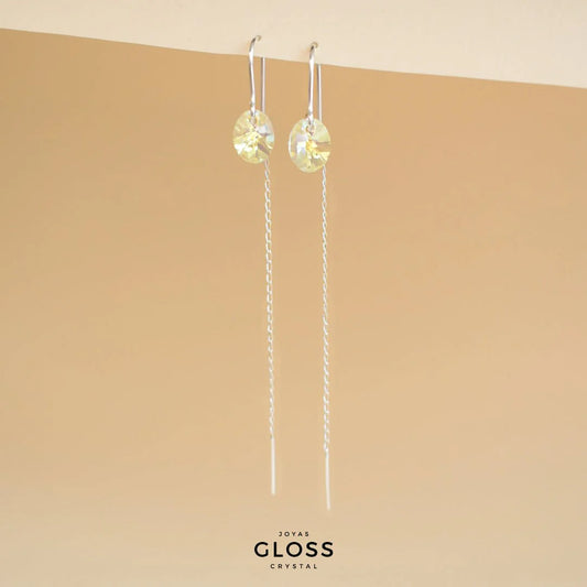 Aros Julieta Tornasol Plata - Joyas Gloss Crystal