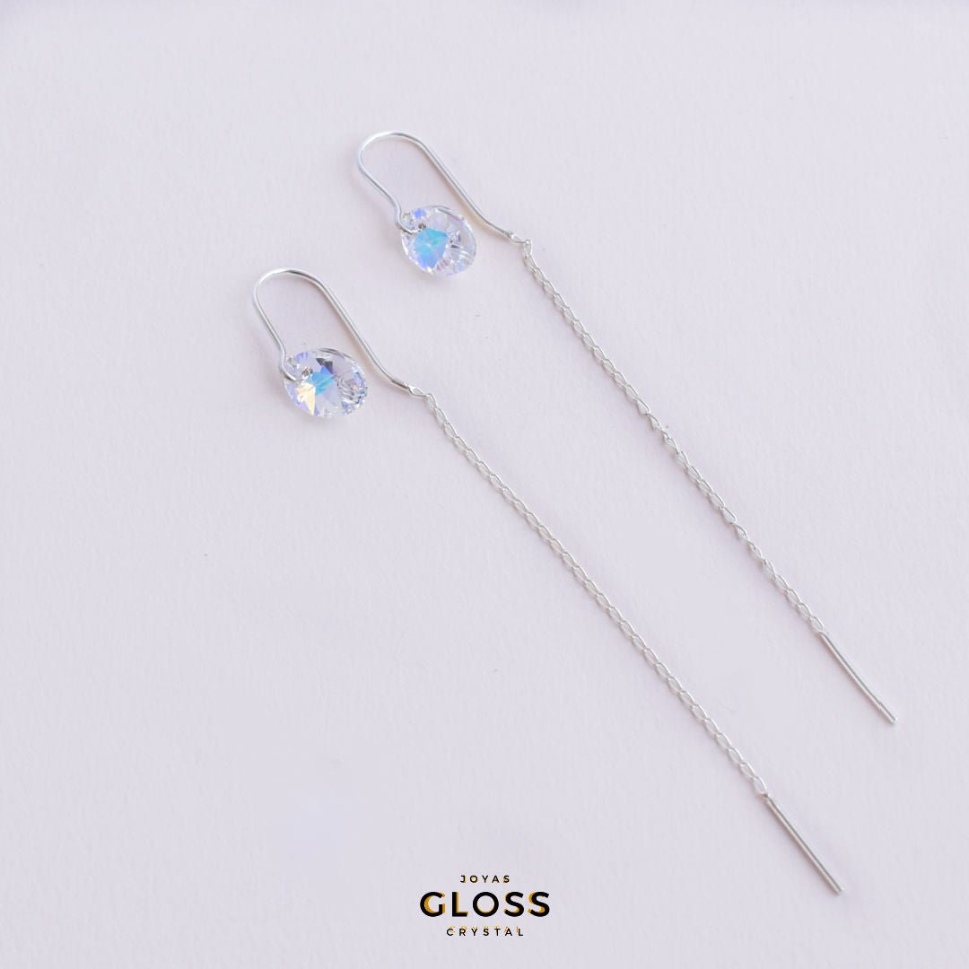 Aros Julieta Tornasol Plata - Joyas Gloss Crystal