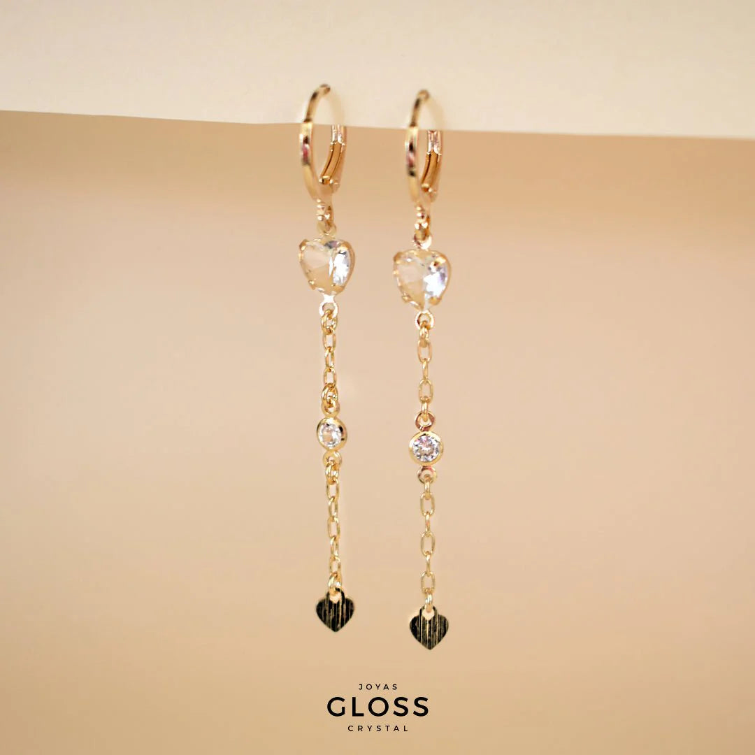 Aros Lagrimas Crystal Oro - Joyas Gloss Crystal