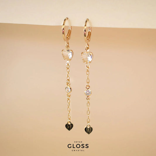 Aros Lagrimas Crystal Oro - Joyas Gloss Crystal
