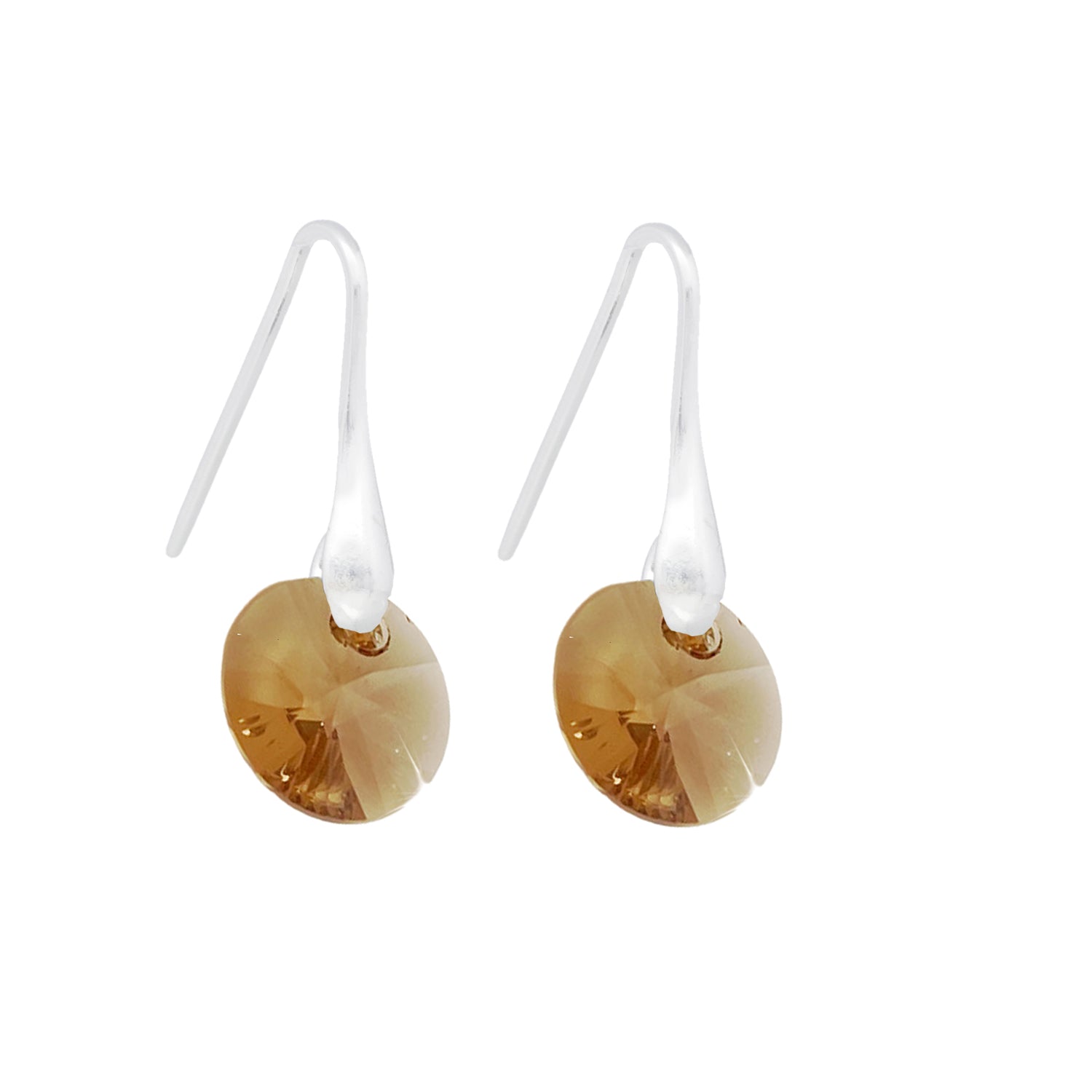 Aros Lux Ambar Plata - Joyas Gloss Crystal