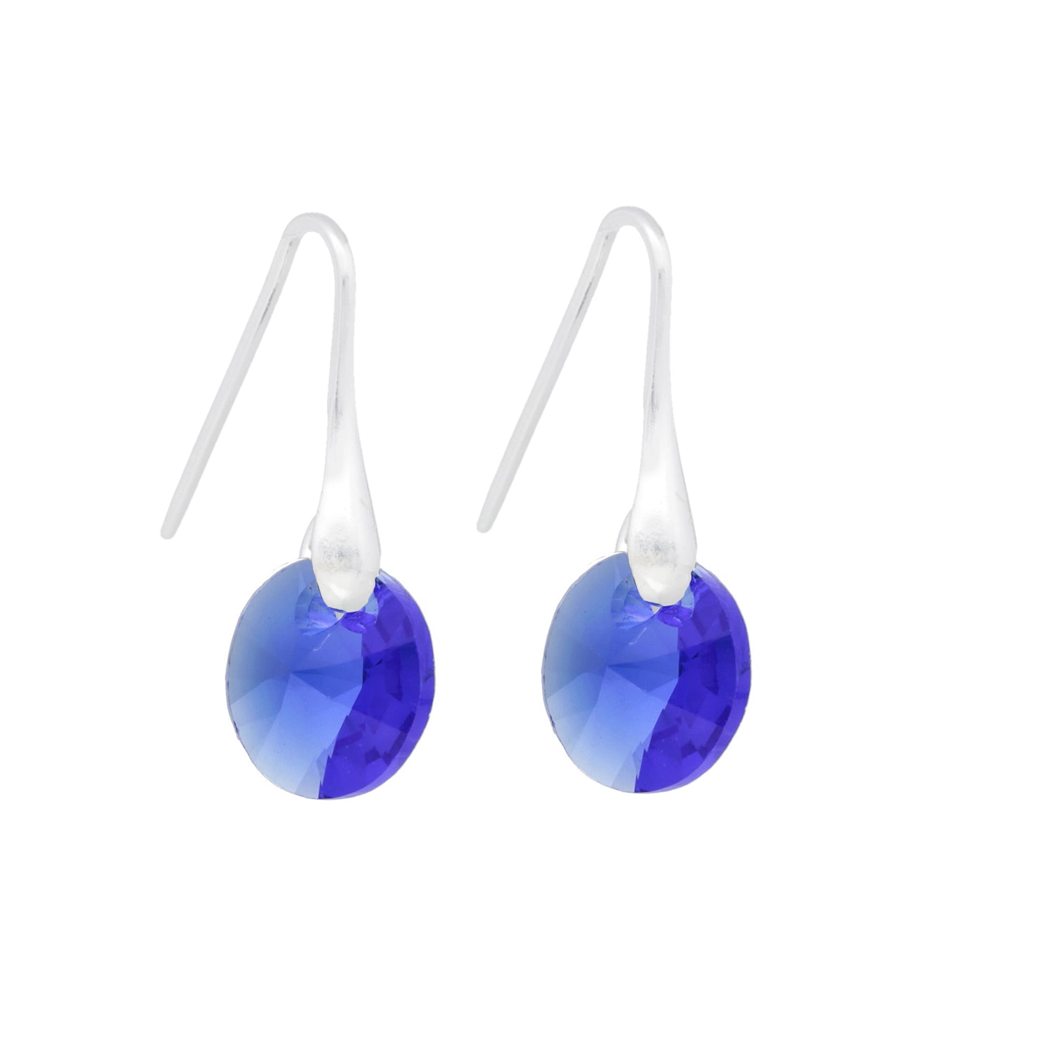 Aros Lux Azul Plata - Joyas Gloss Crystal