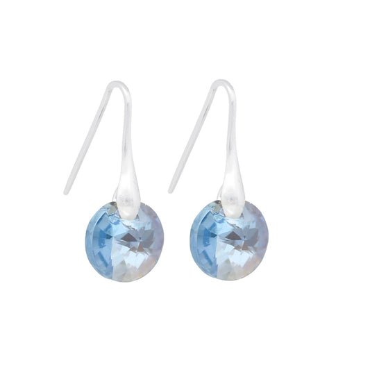 Aros Lux Celeste Plata - Joyas Gloss Crystal