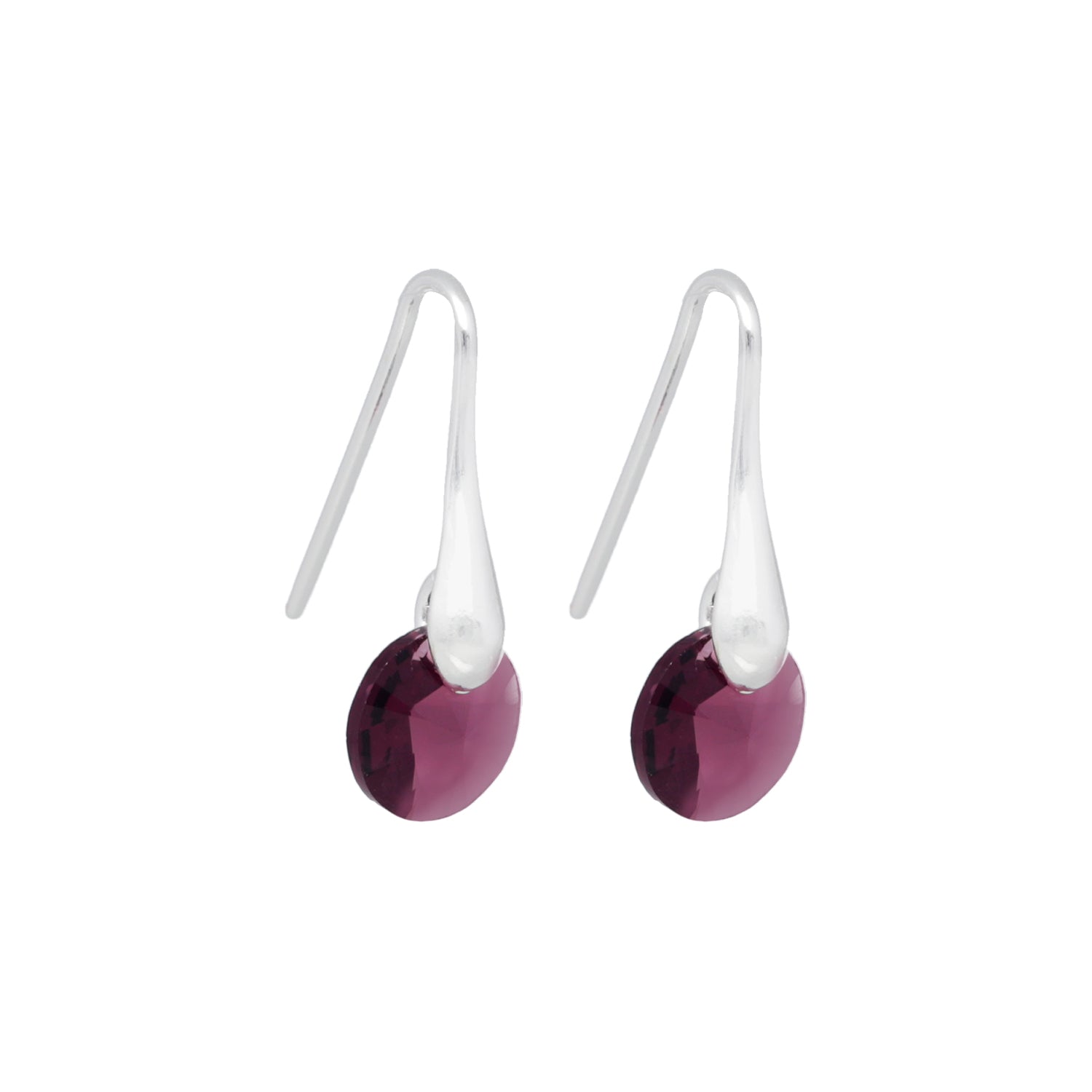 Aros Lux Morado Plata - Joyas Gloss Crystal