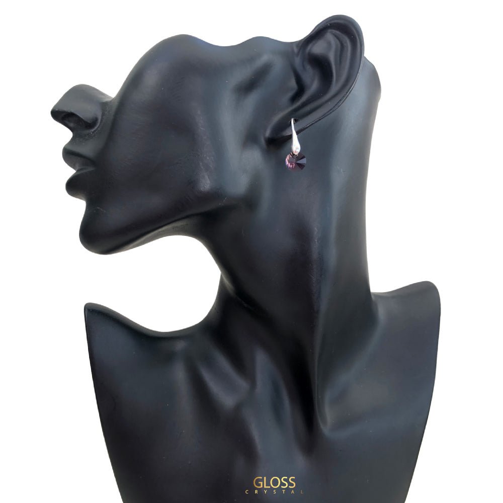 Aros Lux Morado Plata - Joyas Gloss Crystal