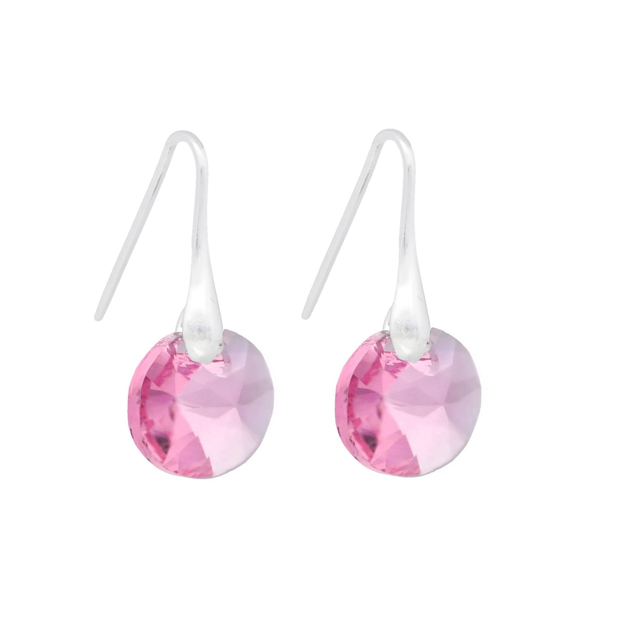 Aros Lux Rosa Plata - Joyas Gloss Crystal