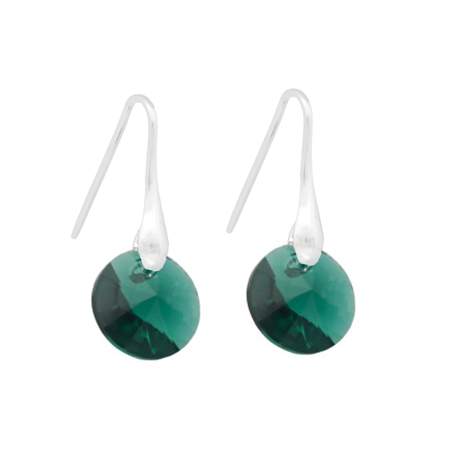 Aros Lux Verde Plata - Joyas Gloss Crystal