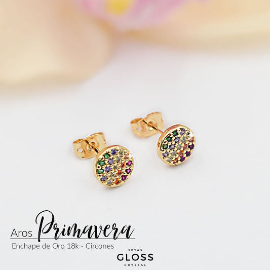 Aros Primavera Oro - Joyas Gloss Crystal