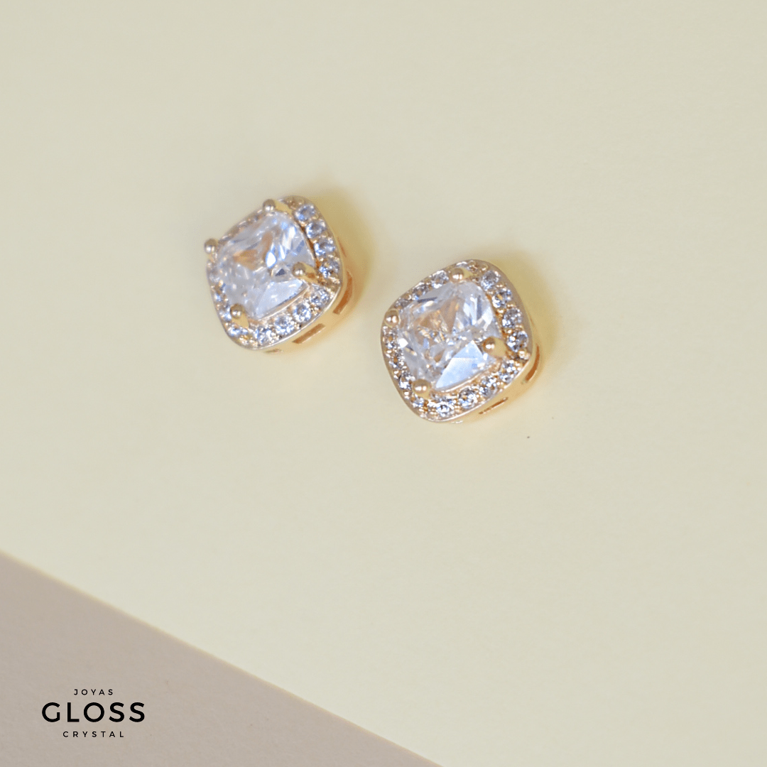 Aros Punto de Luz Reina Oro - Joyas Gloss Crystal