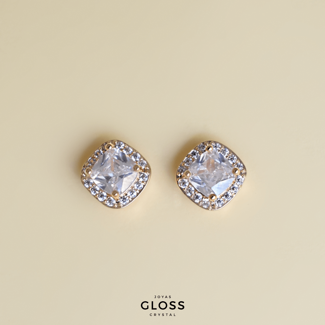 Aros Punto de Luz Reina Oro - Joyas Gloss Crystal