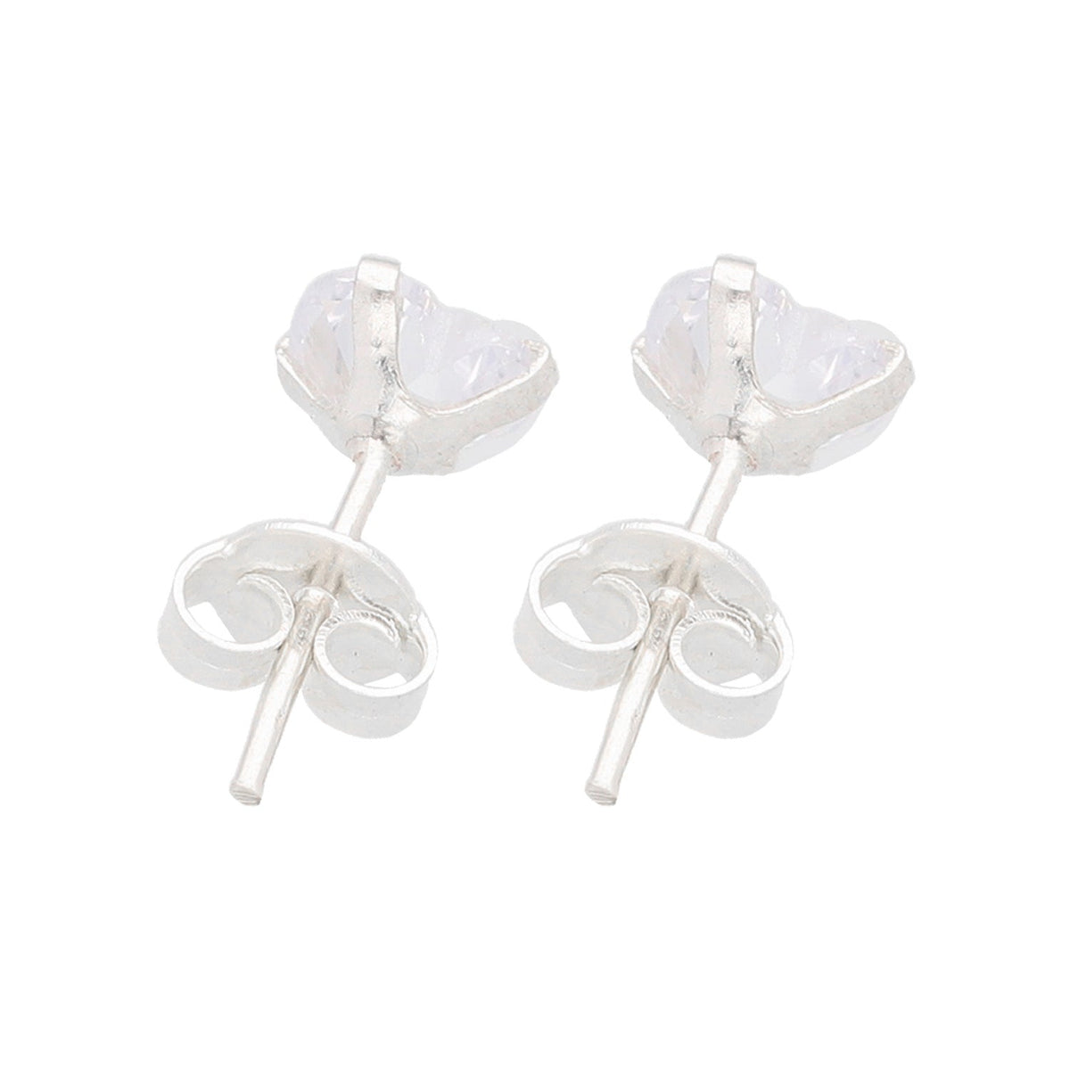 Aros Punto Luz Corazón Plata - Joyas Gloss Crystal