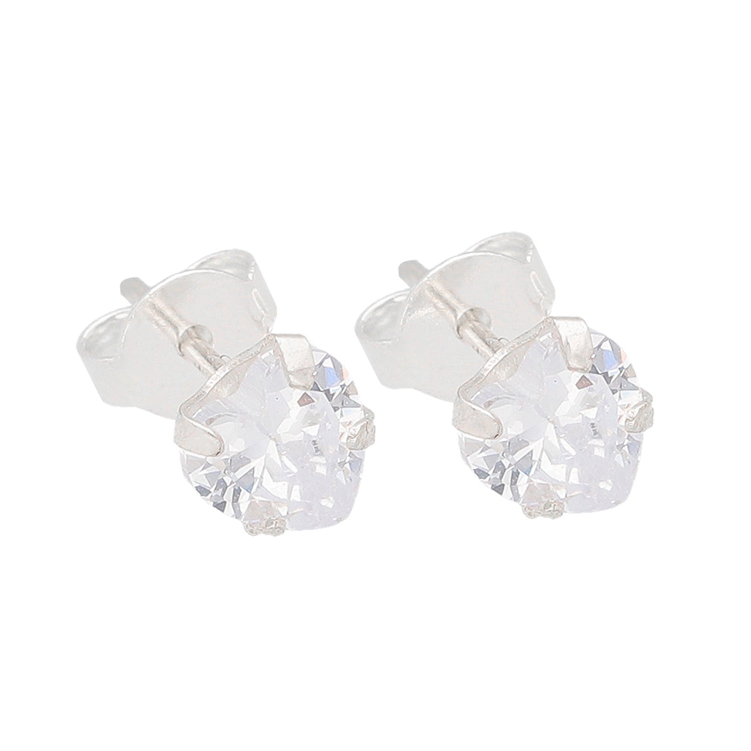Aros Punto Luz Corazón Plata - Joyas Gloss Crystal