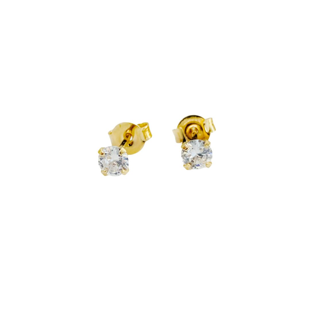 Aros Punto Luz Oro Blanco - Joyas Gloss Crystal