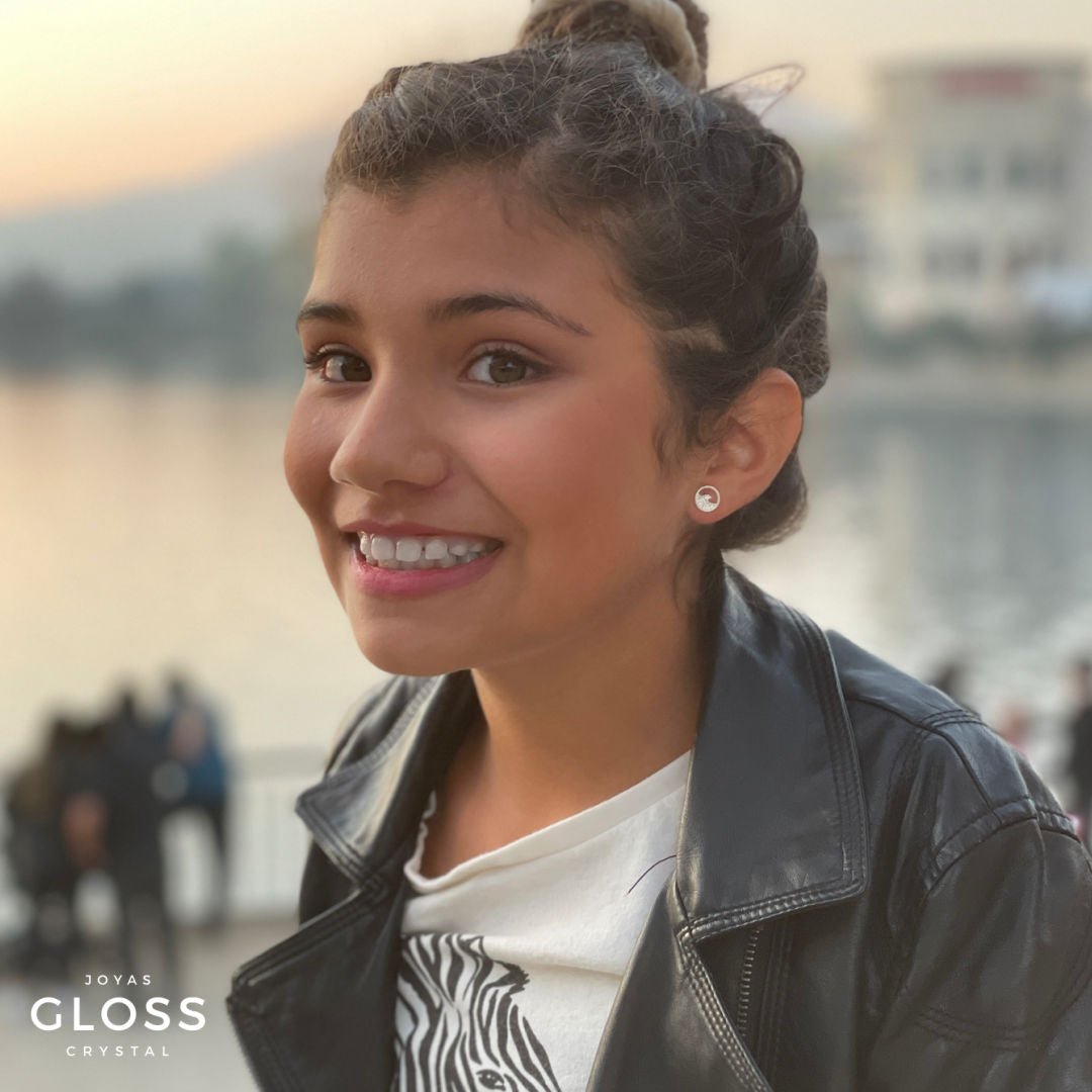 Aros Punto Luz Plata Ola de Mar - Joyas Gloss Crystal