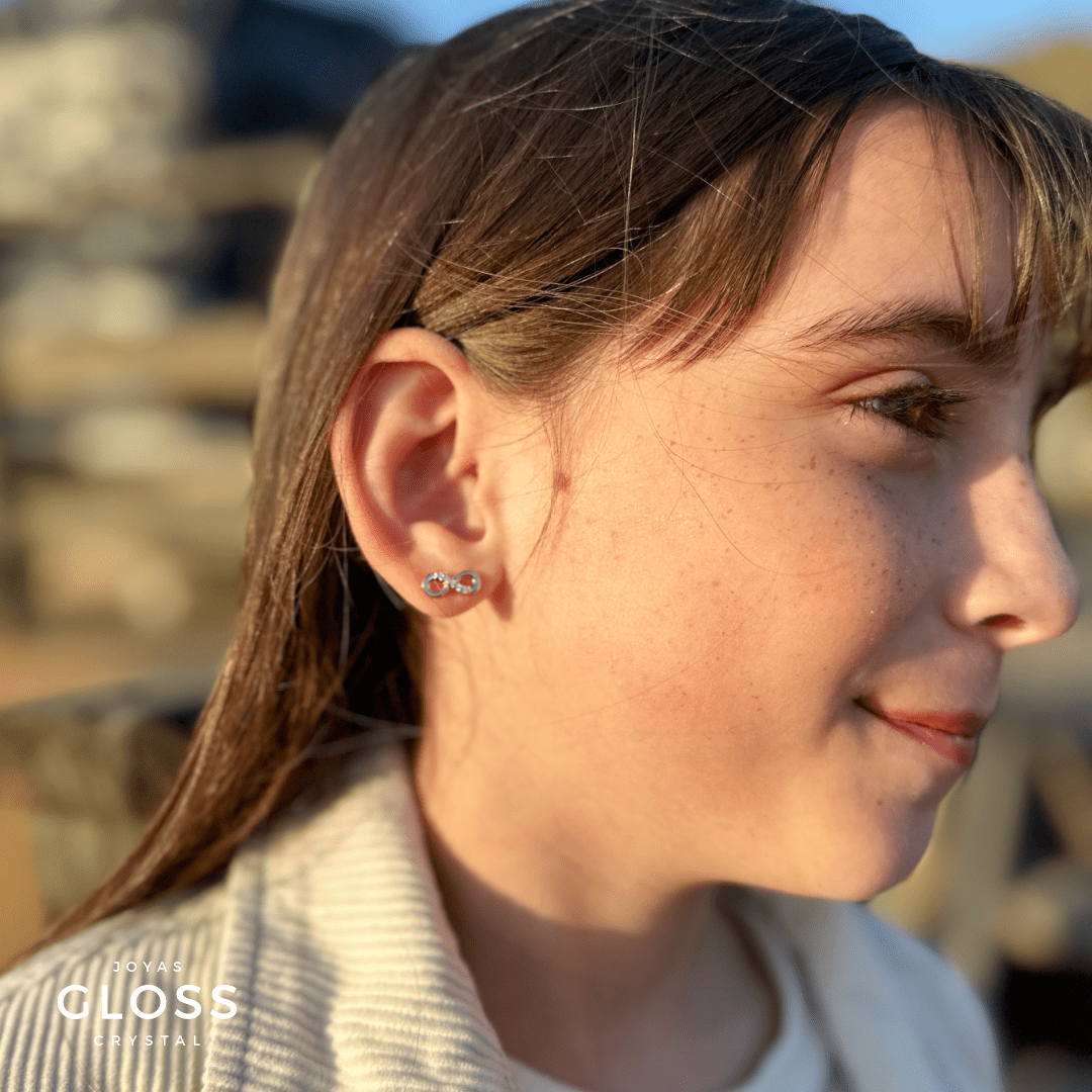Aros Soy Una Niña Brillante Infinito - Joyas Gloss Crystal