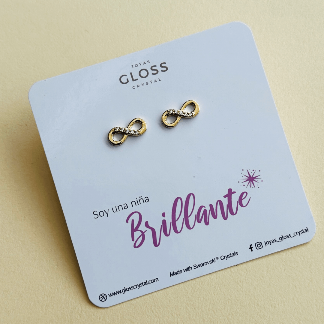 Aros Soy Una Niña Brillante Infinito - Joyas Gloss Crystal