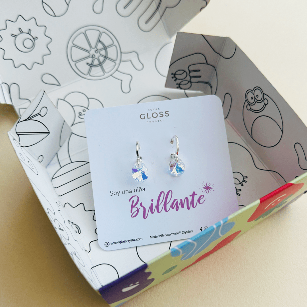 Aros Soy Una Niña Brillante Ovalado - Joyas Gloss Crystal