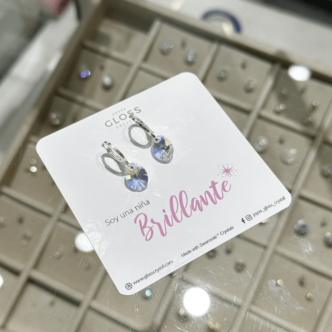Aros Soy Una Niña Brillante Ovalado - Joyas Gloss Crystal