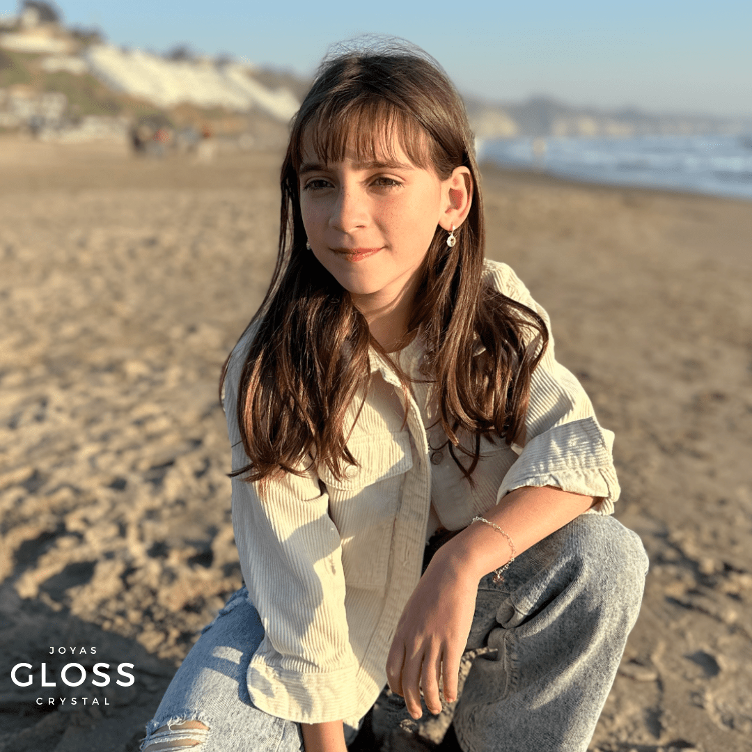 Aros Soy Una Niña Brillante Ovalado - Joyas Gloss Crystal