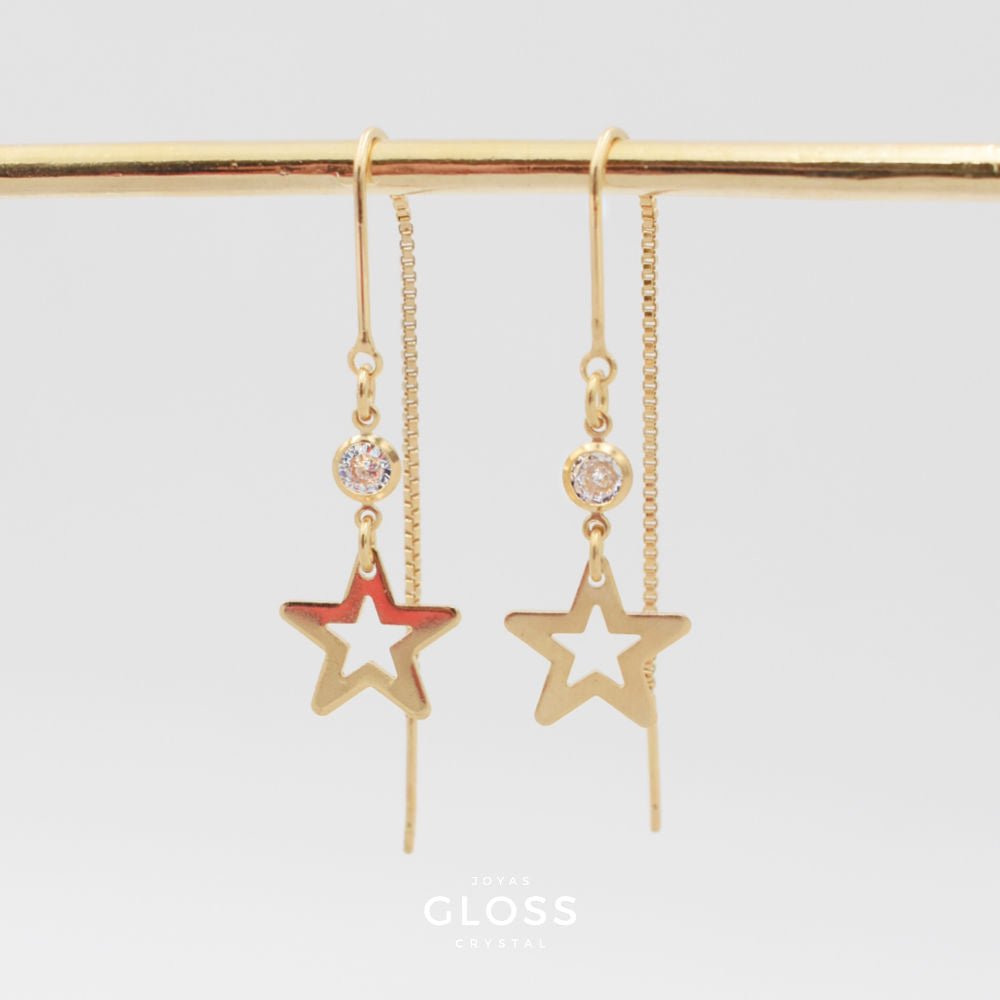 Aros Star Oro - Joyas Gloss Crystal