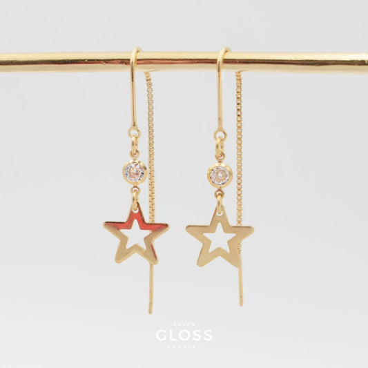 Aros Star Oro - Joyas Gloss Crystal