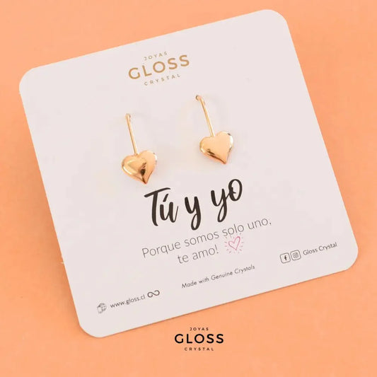 Aros Tú y Yo Lovers Oro - Joyas Gloss Crystal