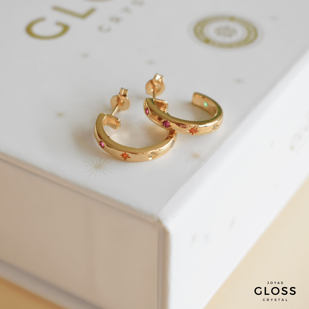 Aros Universo Oro - Joyas Gloss Crystal