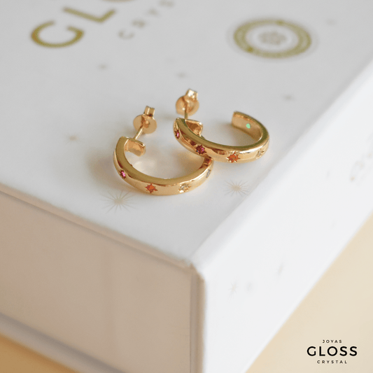 Aros Universo Oro - Joyas Gloss Crystal