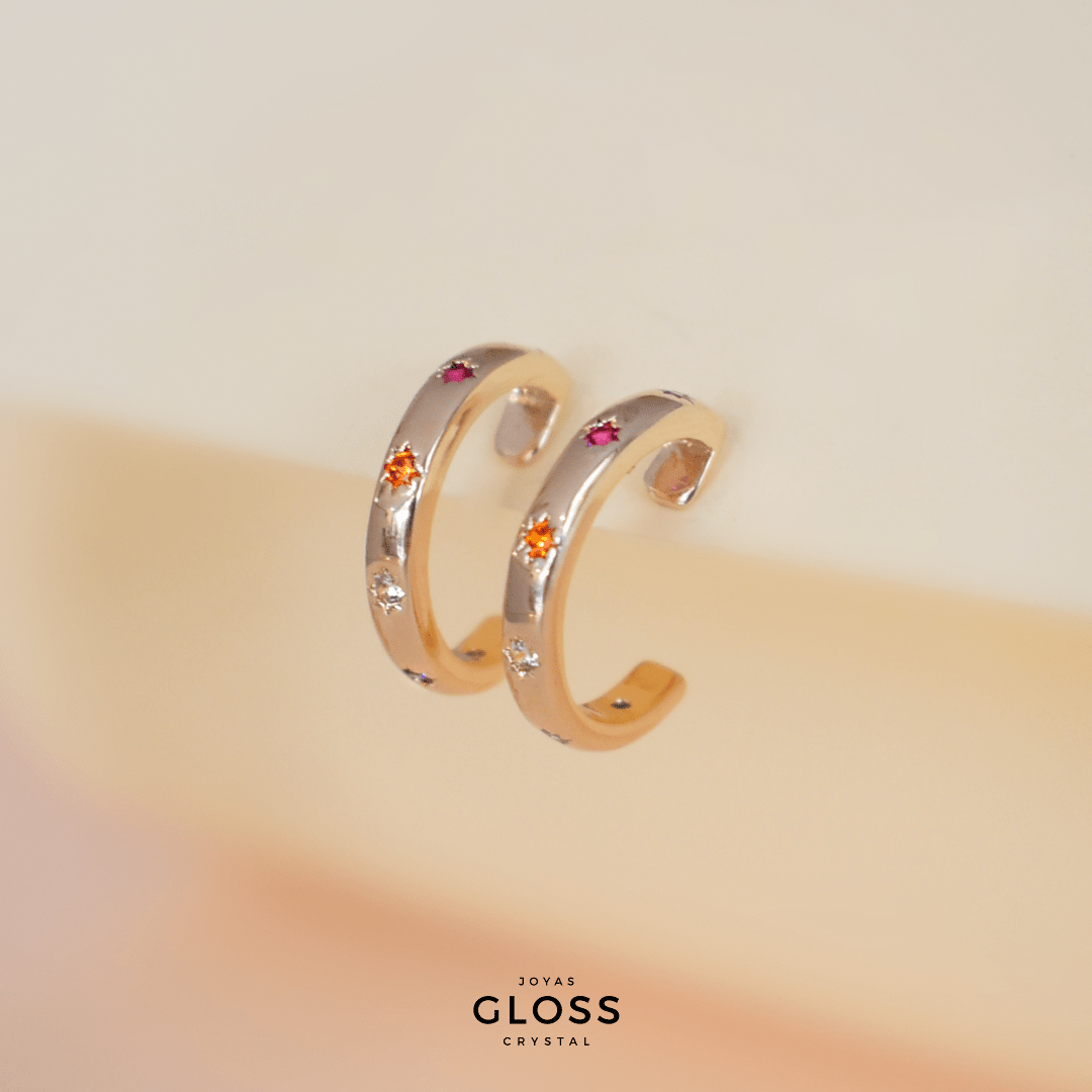 Aros Universo Oro - Joyas Gloss Crystal