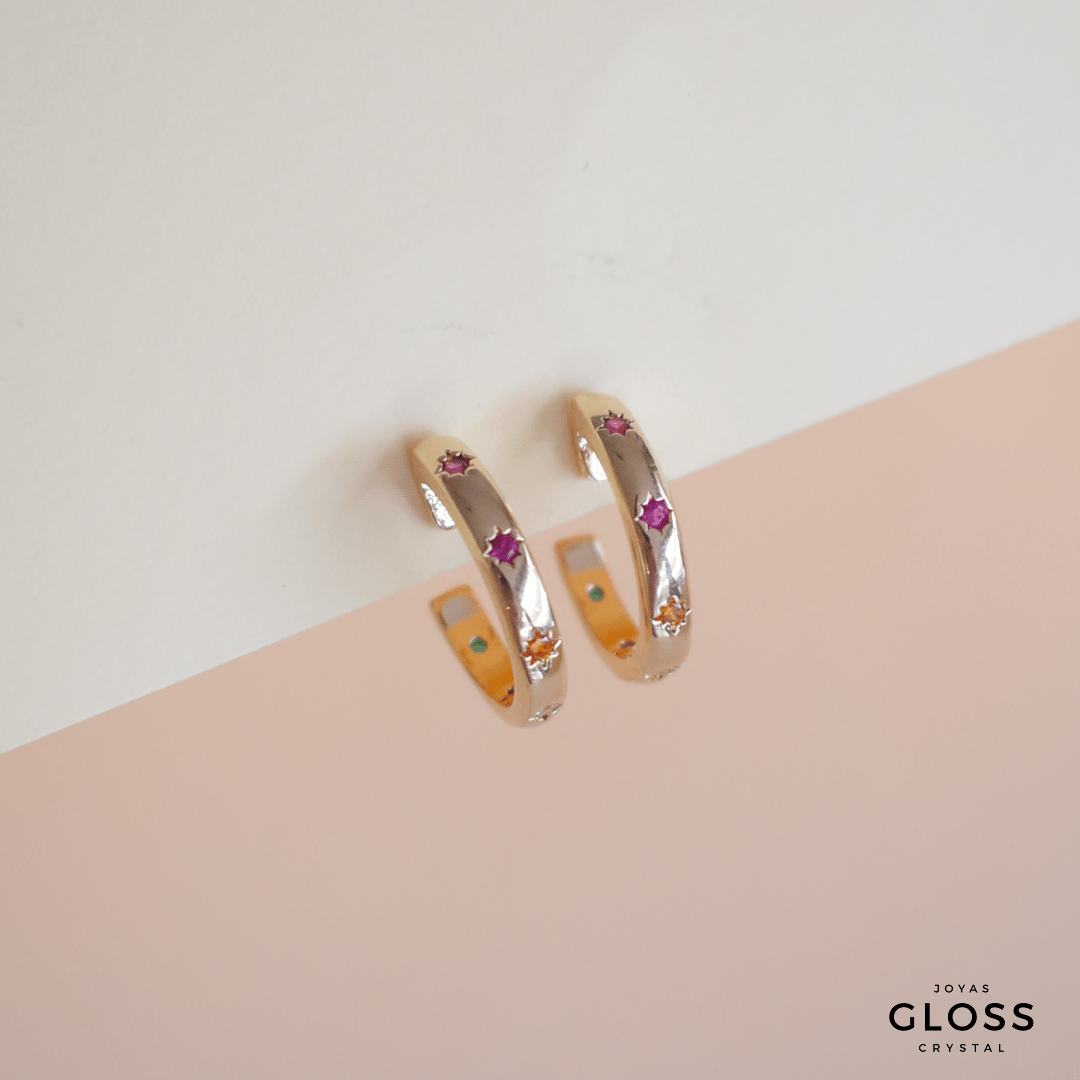 Aros Universo Oro - Joyas Gloss Crystal