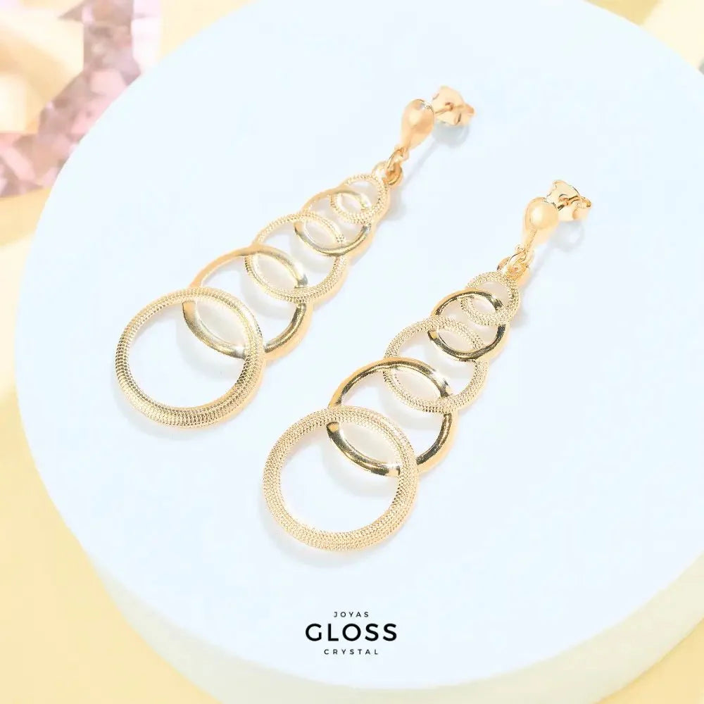 Aros Waves baño de oro 18k - Joyas Gloss Crystal