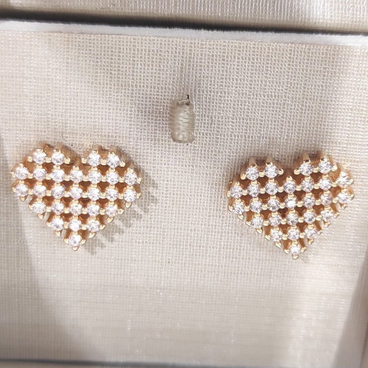 Aros Lumina Corazón Enchape Oro 18k.