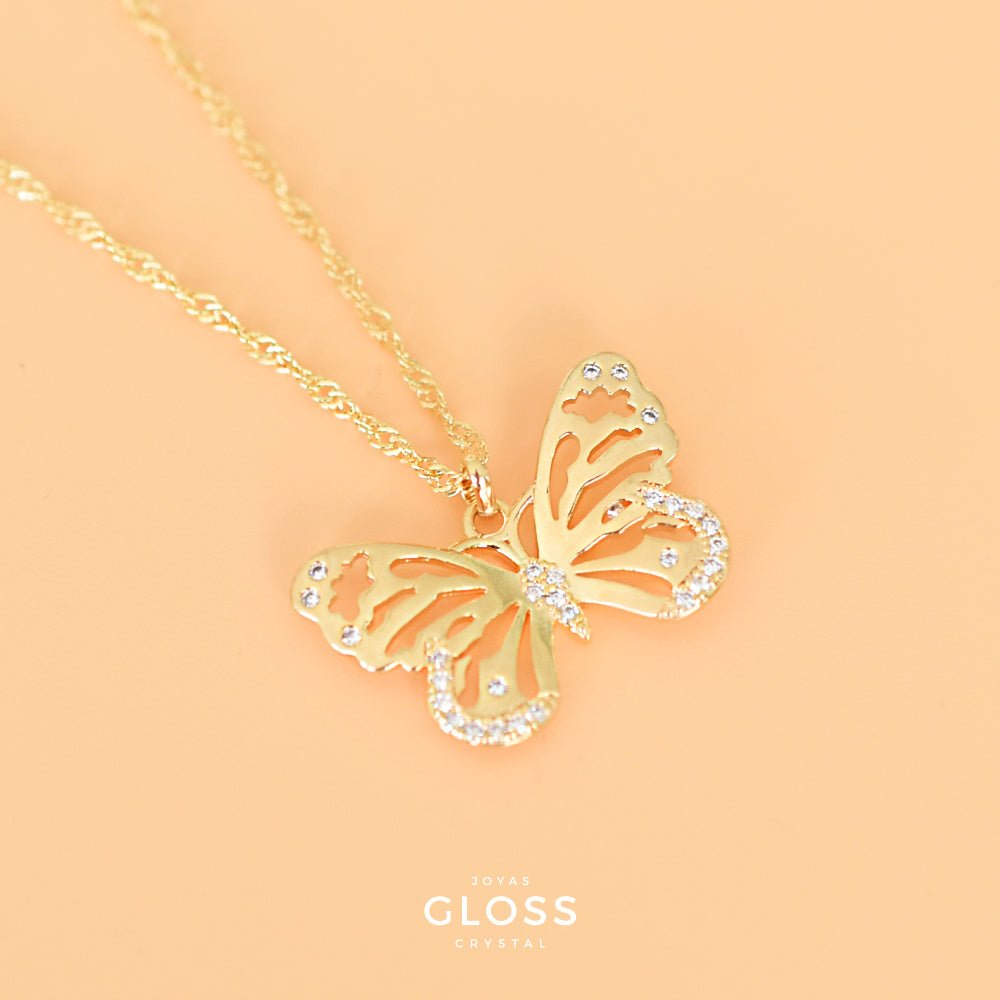 Collar Butterfly Oro - Joyas Gloss Crystal