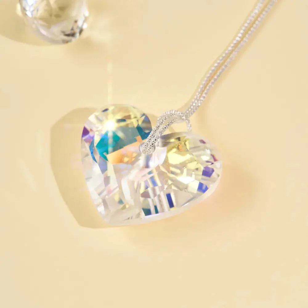 Collar Corazón Profundo Aurora Boreal - Joyas Gloss Crystal