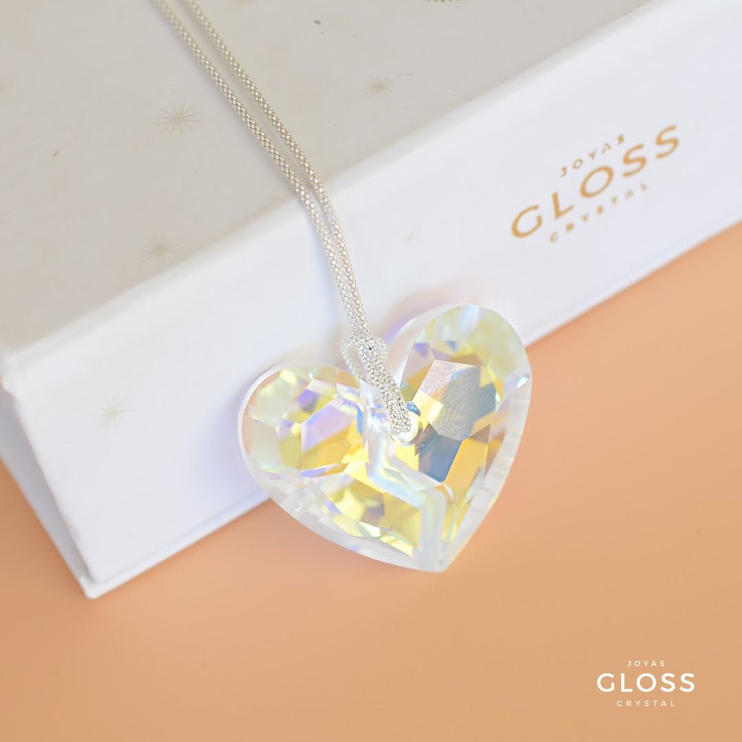 Collar Corazón Profundo Aurora Boreal - Joyas Gloss Crystal