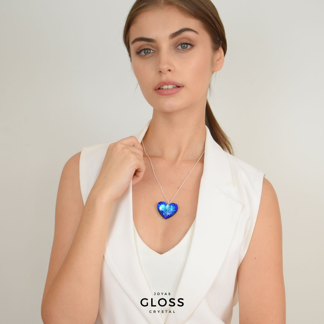 Collar Corazón Profundo Aurora Boreal - Joyas Gloss Crystal
