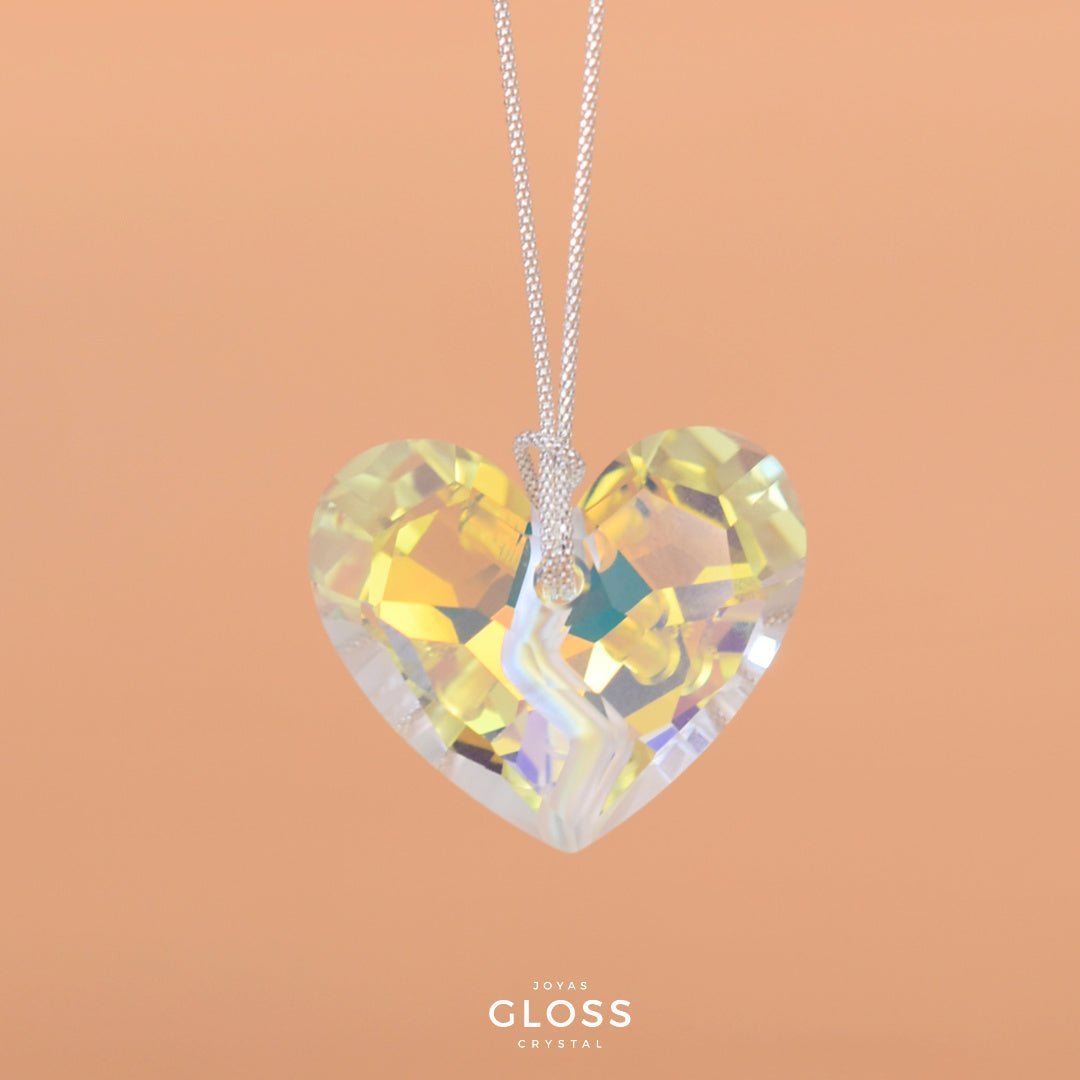 Collar Corazón Profundo Aurora Boreal - Joyas Gloss Crystal