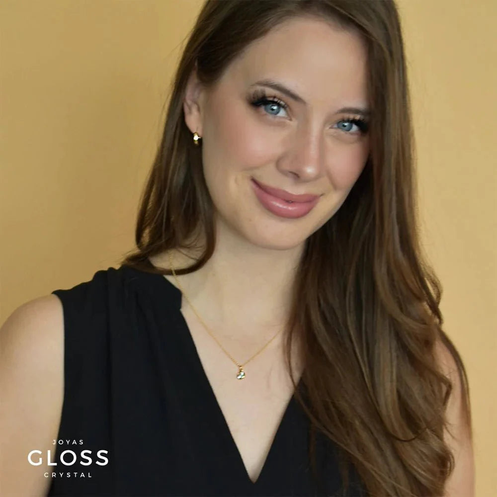 Collar Dalia Crystal Punto Luz Oro - Joyas Gloss Crystal