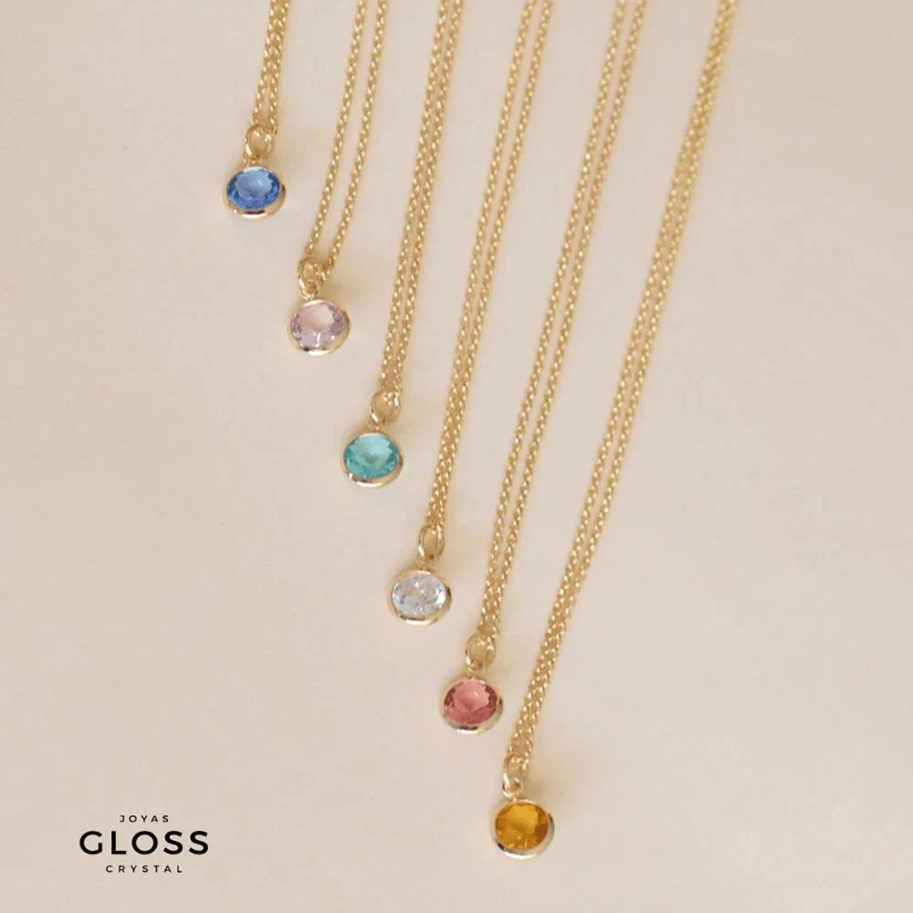 Collar Dalia Crystal Punto Luz Oro - Joyas Gloss Crystal