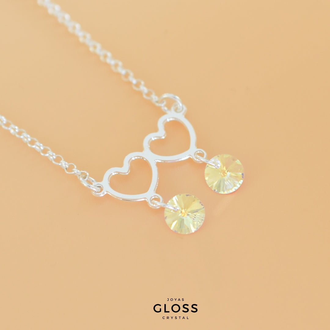 Collar día de la Madre Plata Mom Doble - Joyas Gloss Crystal