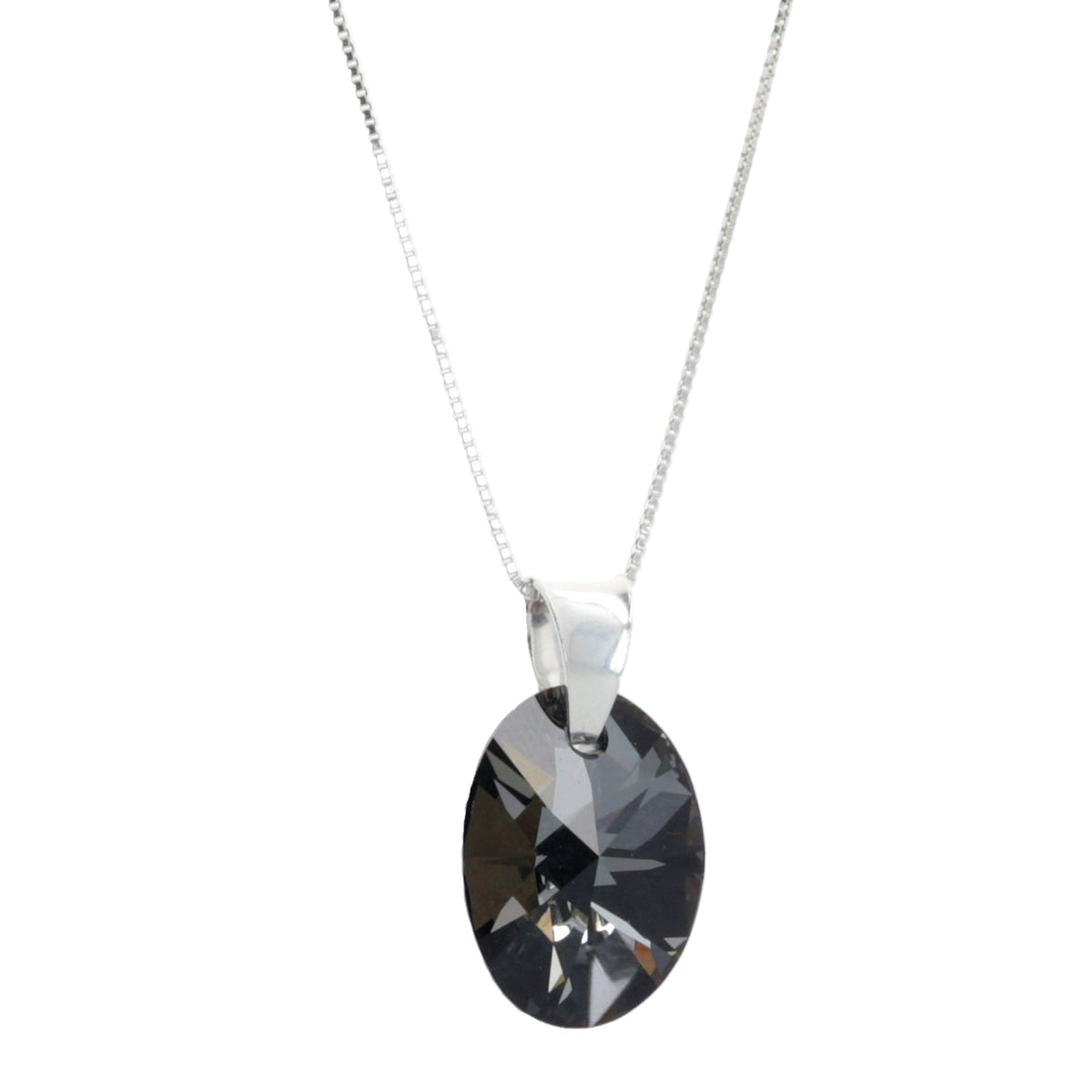 Collar Diana Negro Cristal Genuino - Joyas Gloss Crystal