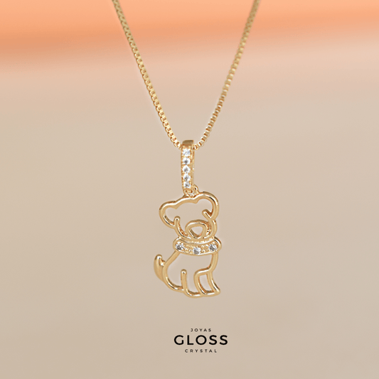 Collar DogLover Enchape Oro - Joyas Gloss Crystal