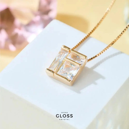 Collar Felicia Enchape de Oro 18K - Joyas Gloss Crystal