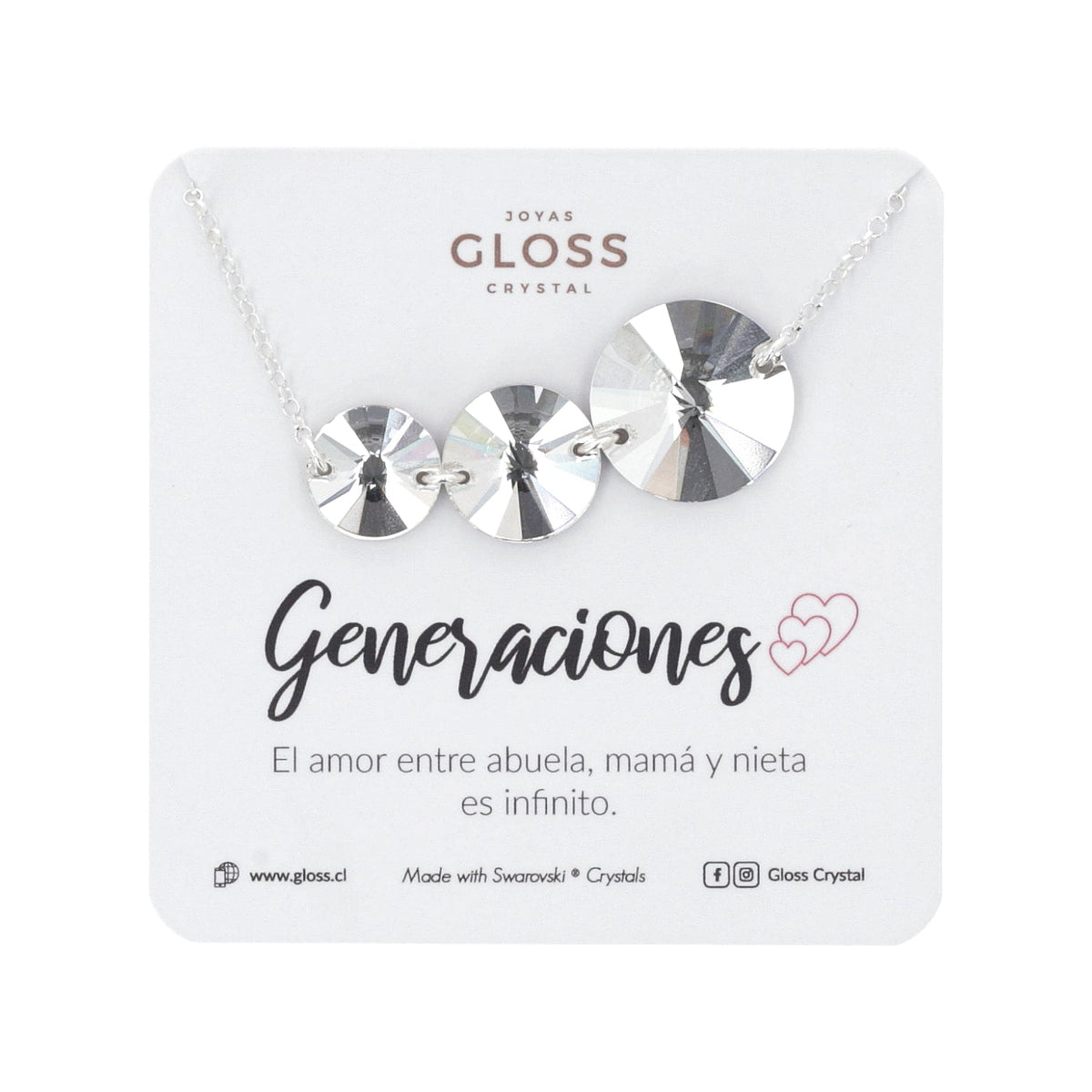 Collar Generaciones Plata - Joyas Gloss Crystal