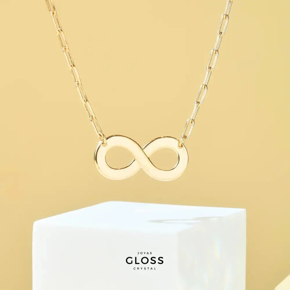 Collar Infinity enchape de Oro 18K - Joyas Gloss Crystal