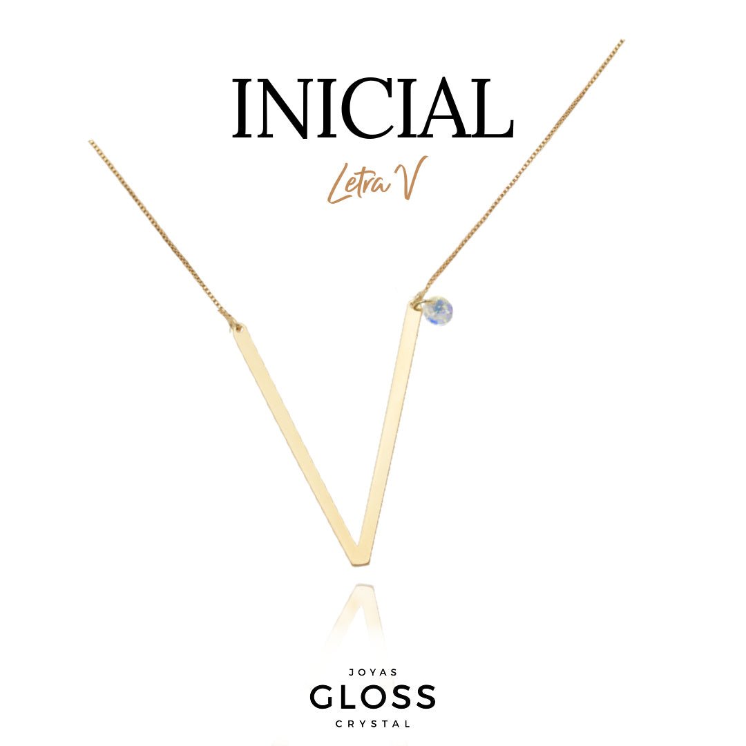 Collar Iniciales - Letra Maxi - Joyas Gloss Crystal