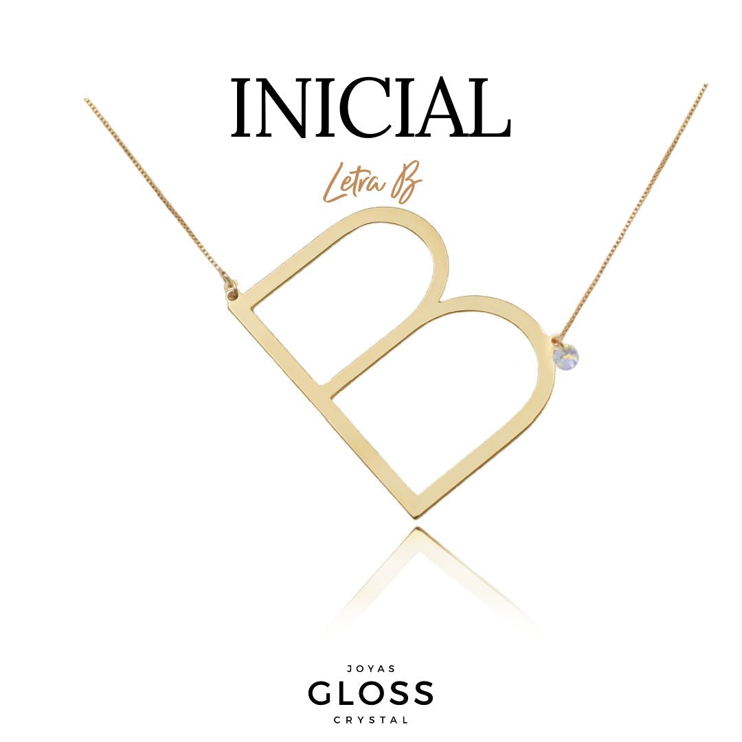 Collar Iniciales - Letra Maxi - Joyas Gloss Crystal