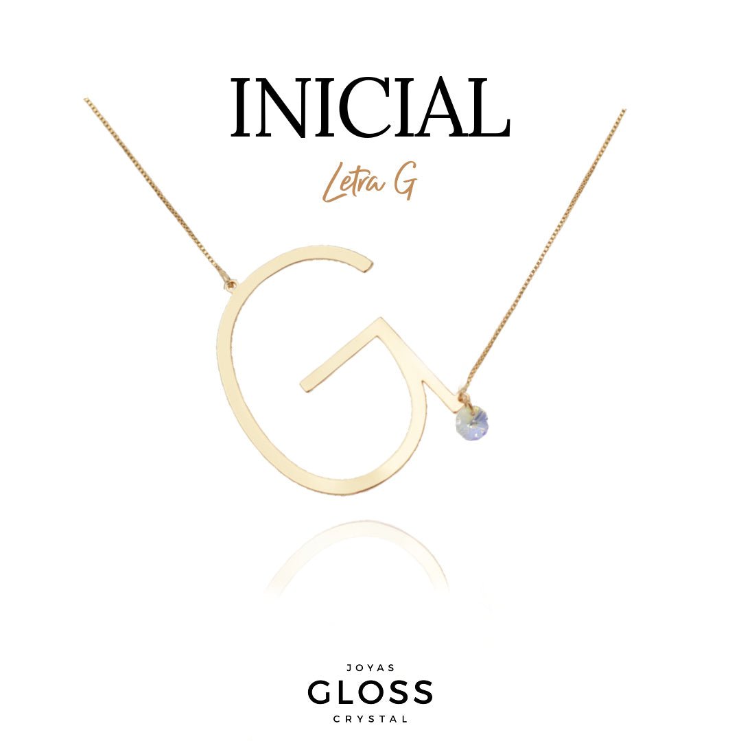 Collar Iniciales - Letra Maxi - Joyas Gloss Crystal