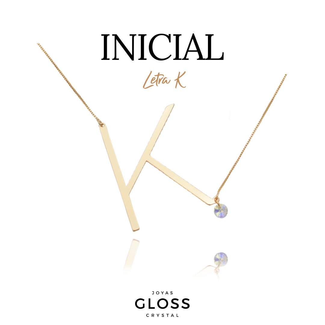 Collar Iniciales - Letra Maxi - Joyas Gloss Crystal