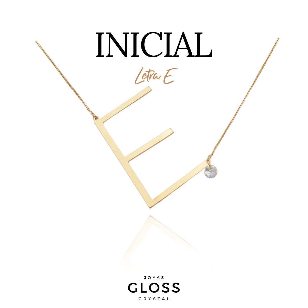 Collar Iniciales - Letra Maxi - Joyas Gloss Crystal